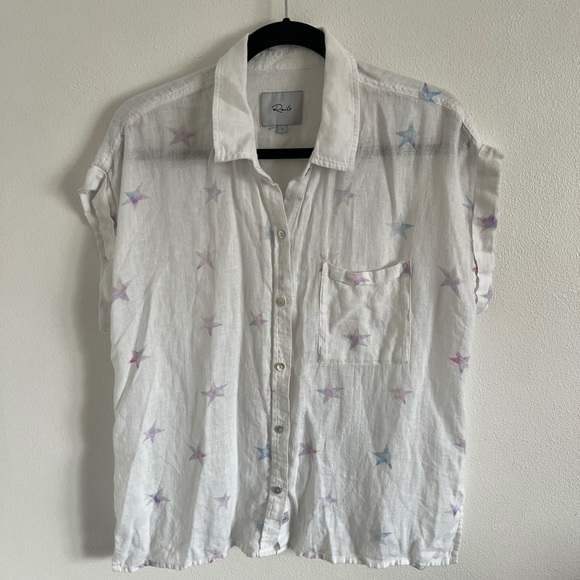 Rails Linen Whitney Tie Dye Stars Top, size L - Picture 4 of 6